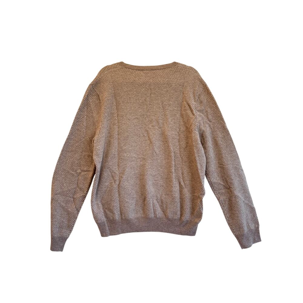 K+J Wool Cashmere Blend Knit Crewneck Sweater Brown Neutral office wear XXL - Picture 3 of 6